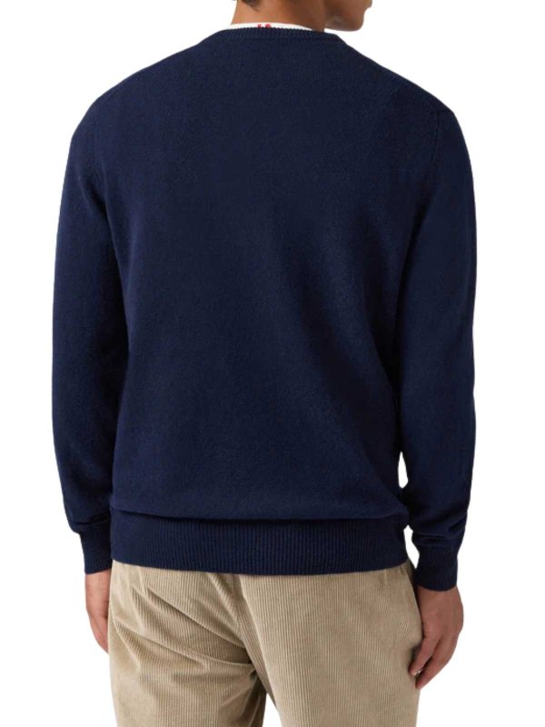 The Best Shops MC2 SAINT BARTH: crew necks - Maglione Regent In Lambswool Blu Notte
