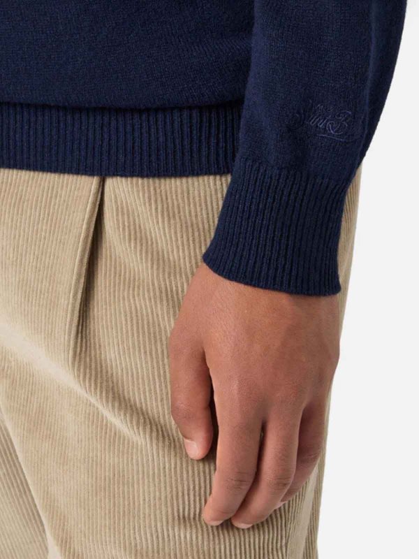 MC2 SAINT BARTH buy online Maglione Regent In Lambswool Blu Notte