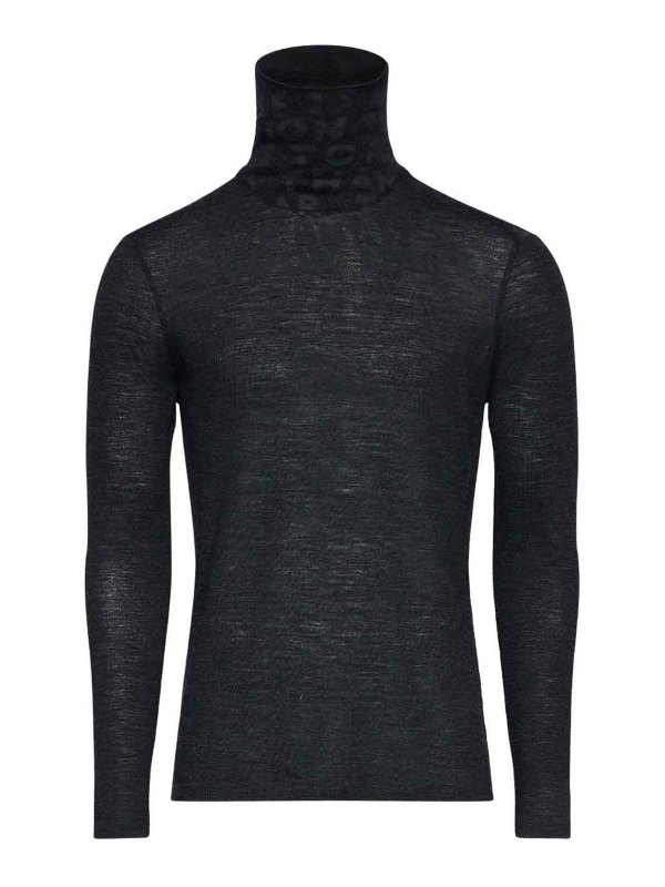 MM6 MAISON MARGIELA: Cuellos altos y polos - Suéter Con Cuello Alto - Negro