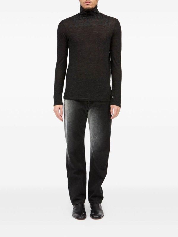 The Best Shops MM6 MAISON MARGIELA: Cuellos altos y polos - Suéter Con Cuello Alto - Negro