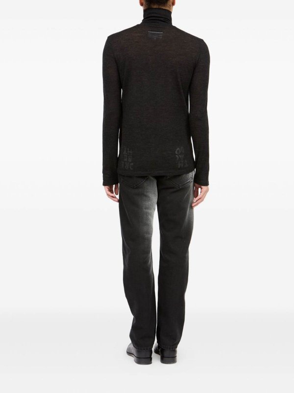 The Best Shops MM6 MAISON MARGIELA: Suéter Con Cuello Alto - Negro