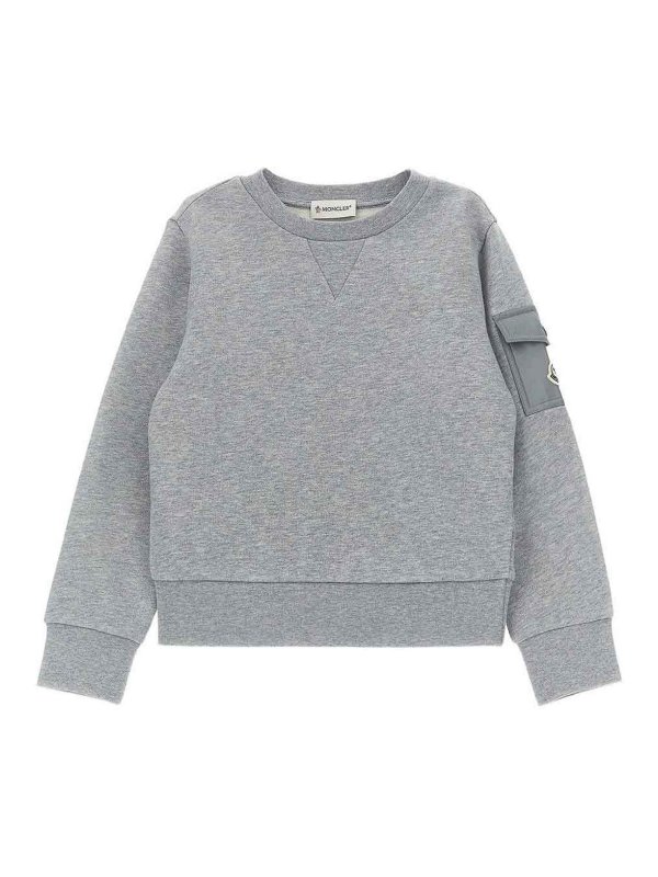 MONCLER JR: Sweatshirts & Sweaters - Crewneck sweatshirt with cargo pockets