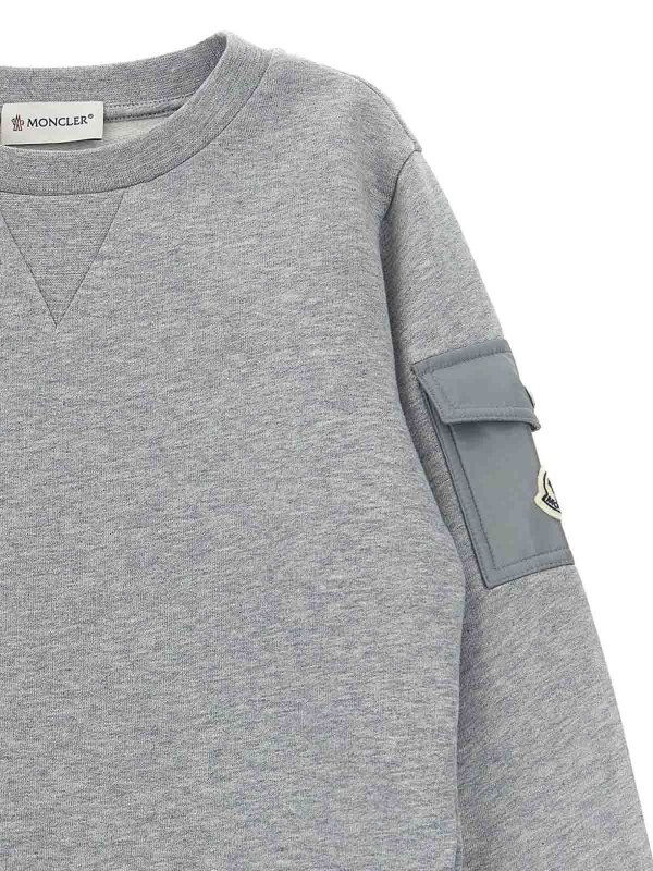 The Best Shops MONCLER JR: Sweatshirts & Sweaters - Crewneck sweatshirt with cargo pockets