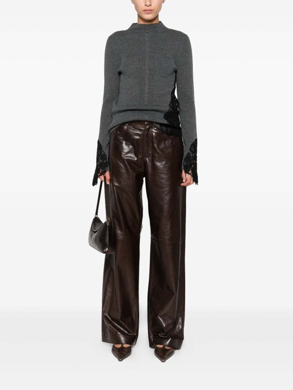 Pinko: Strickpullover mit Rundhalsausschnitt online - Rundhalspullover - Grau