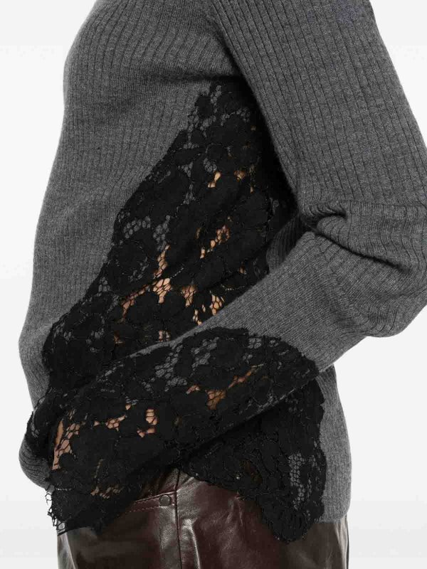 The Best Shops Pinko: Strickpullover mit Rundhalsausschnitt - Rundhalspullover - Grau