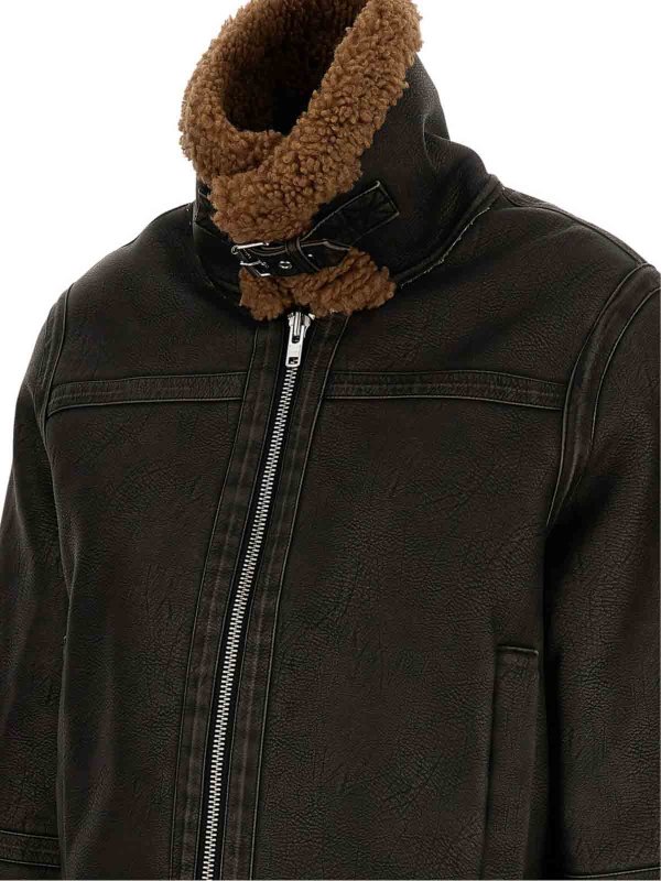 The Best Shops STAND STUDIO: Fur & Shearling Coats - Faux fur jacket with shearling trim