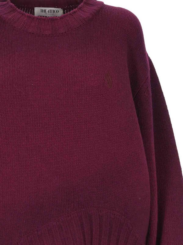 The Best Shops The Attico: crew necks - Sweater With Asymmetric Hem
