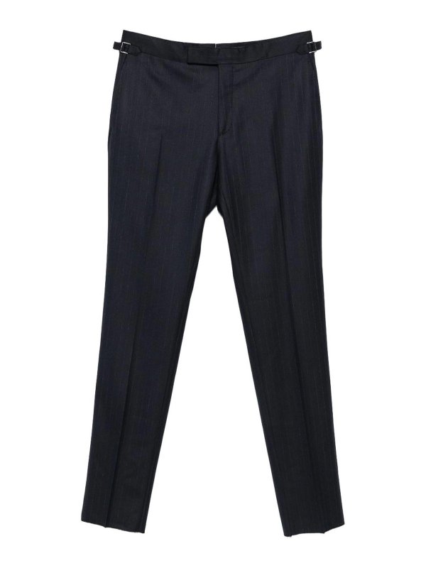TOM FORD: casual trousers - Pinstripe Trousers With Buckle