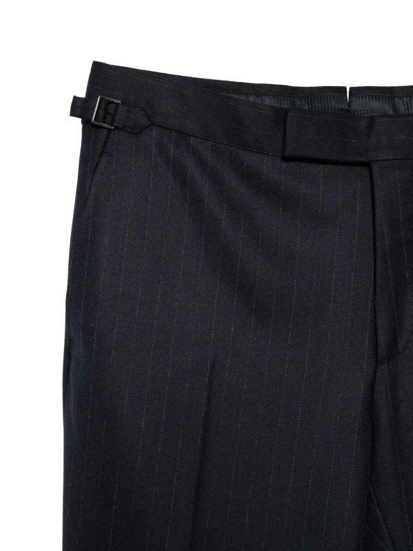 The Best Shops TOM FORD: casual trousers - Pinstripe Trousers With Buckle