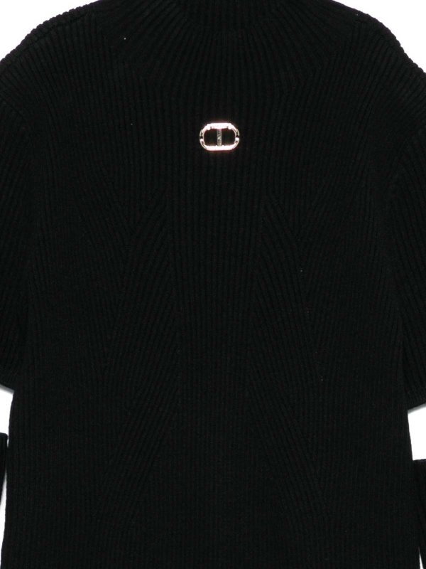 The Best Shops TWINSET: abiti al ginocchio - Vestito  A Coste Con Collo Alto