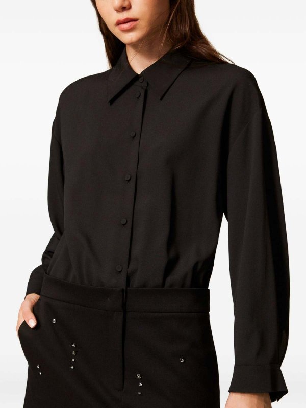 TWINSET: short dresses online - Short shirt dress with decoration