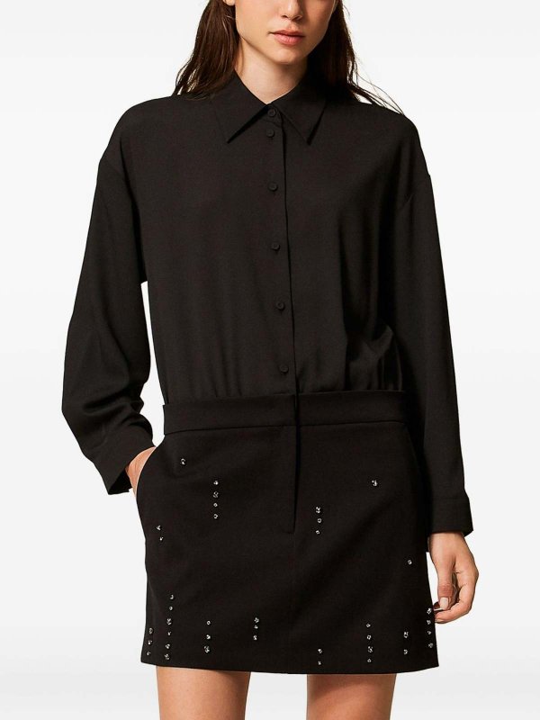 The Best Shops TWINSET: short dresses - Short shirt dress with decoration