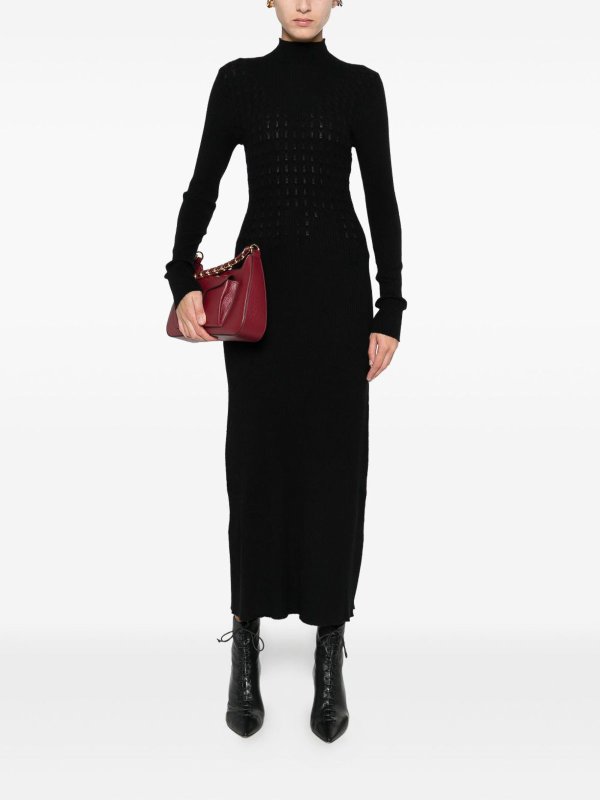 The Best Shops TWINSET: knee length dresses - High Neck Ribbed Dress