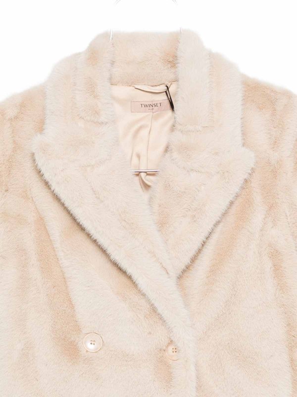TWINSET: Pelz und Shearling online - Pelz - Beige