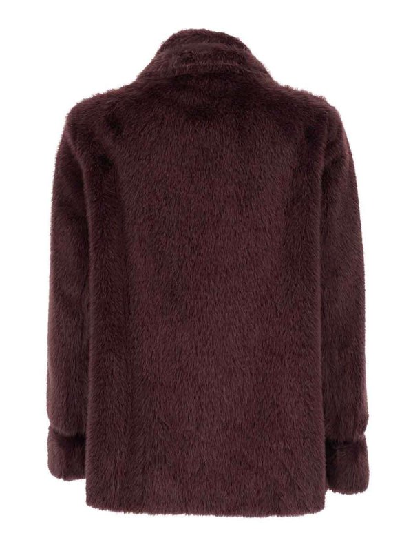 The Best Shops TWINSET: Abrigos de borreguito y piel  - Abrigo De Piel - Púrpura