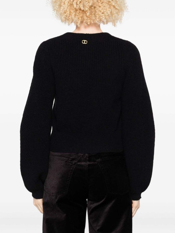 The Best Shops TWINSET: Col en V - Pull À Col V - Noir