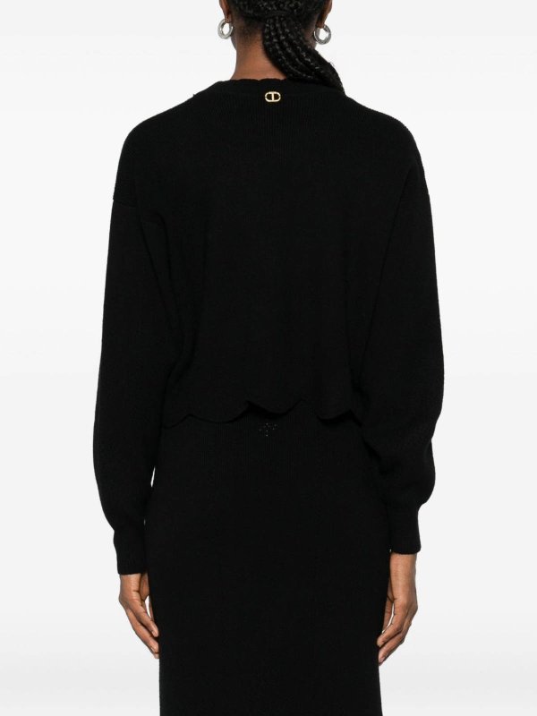 The Best Shops TWINSET: crew necks - Sweater With Scalloped Hem