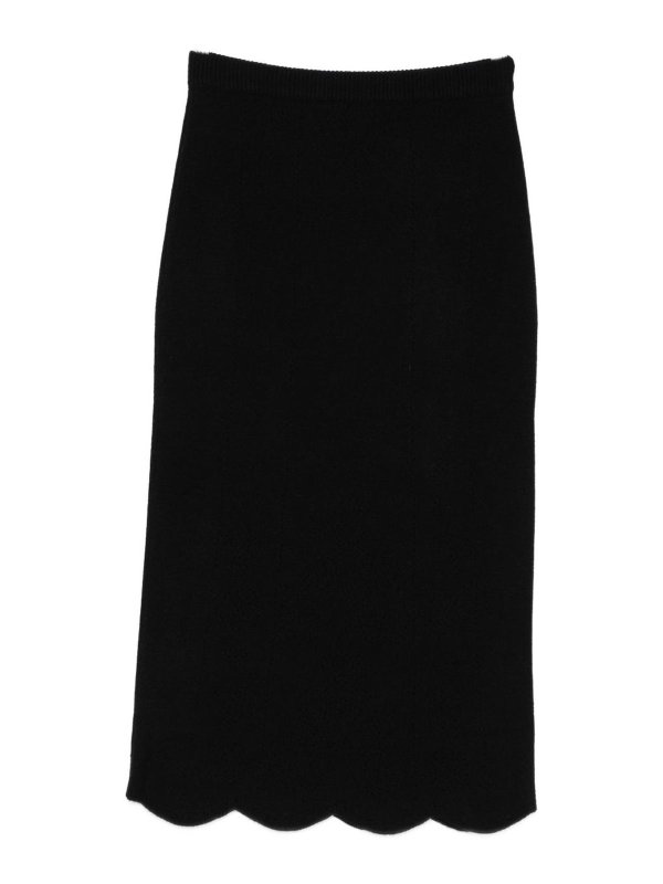 TWINSET: Knee length skirts & Midi - Midi Skirt With Scalloped Hem