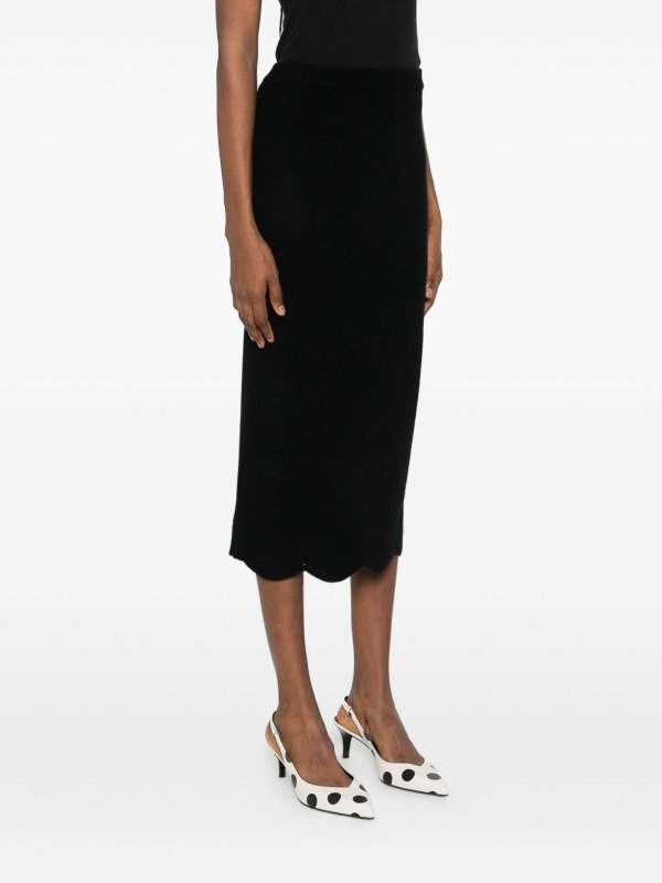 The Best Shops TWINSET: Knee length skirts & Midi - Midi Skirt With Scalloped Hem