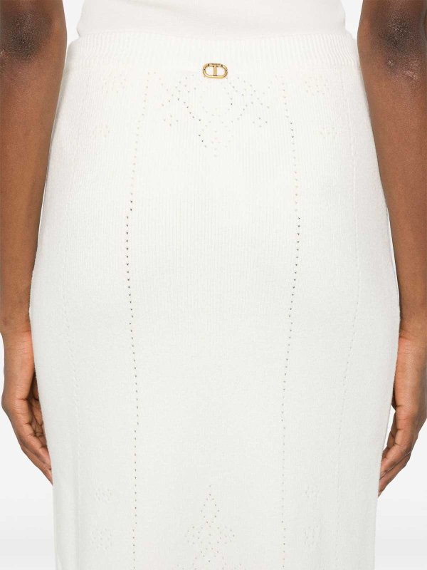 The Best Shops TWINSET: ニーレングススカート＆ミディ丈 - 膝丈/ミディスカート - 白
