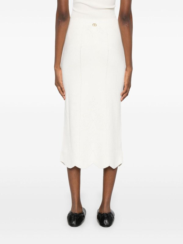 膝丈/ミディスカート - 白 shop online: TWINSET