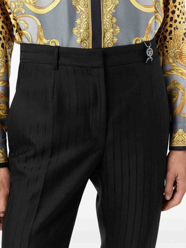 The Best Shops VERSACE: casual trousers - Flared Pinstripe Trousers