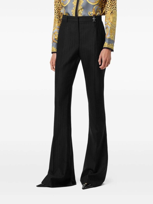 Flared Pinstripe Trousers shop online: VERSACE