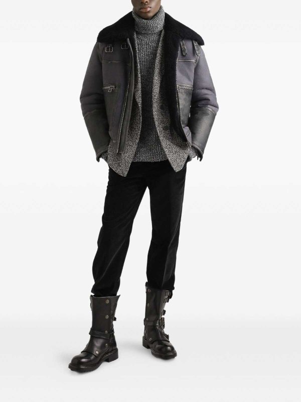 DOLCE & GABBANA: blazers online - Double-breasted herringbone blazer