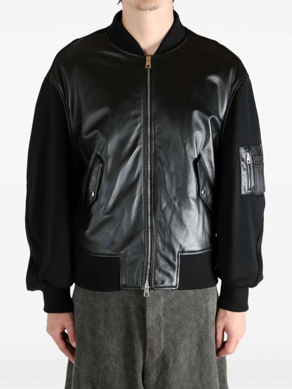 GIVENCHY: bombers online - Bomber jacket with leather inserts