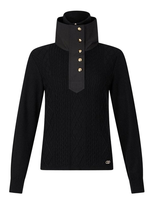 Liu Jo: Cuellos altos y polos - Suéter Con Cuello Alto - Negro