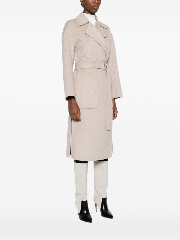 Liu Jo: knee length coats online - Single-breasted coat in wool blend