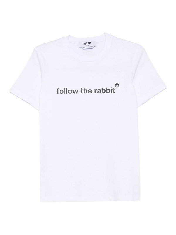 m.s.g.m.: T-shirts - T-Shirt - Weiß