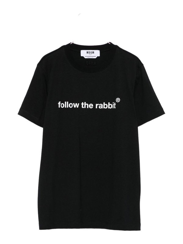 m.s.g.m.: t-shirts - T-Shirt With Rabbit Print