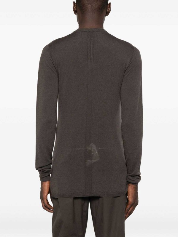 RICK OWENS: Strickpullover mit Rundhalsausschnitt online - Rundhalspullover - Braun