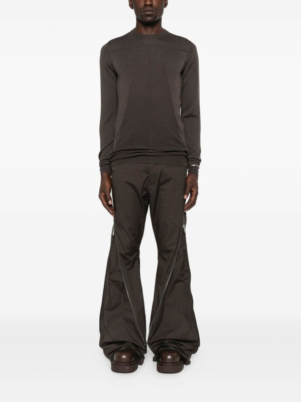 The Best Shops RICK OWENS: Strickpullover mit Rundhalsausschnitt - Rundhalspullover - Braun