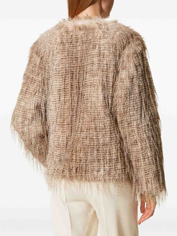 Faux Fur Jacket With Fringes shop online: TWINSET