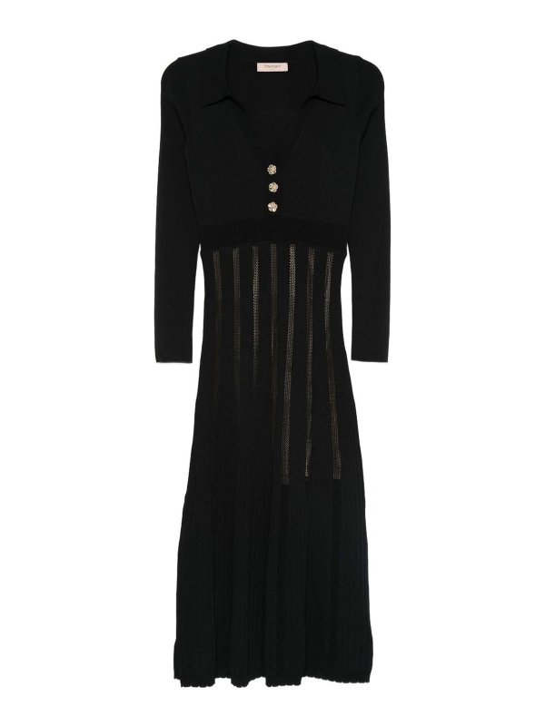 TWINSET: Vestidos media pierna - Vestido Midi - Negro