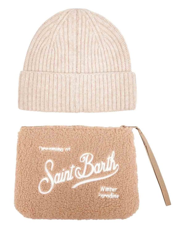 MC2 SAINT BARTH: cappelli online - Set Pouch E Berretto Con Ricamo (2 Pezzi)