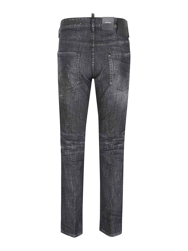 DSQUARED2: Jeans à jambe droite online - Jean Droit - Noir