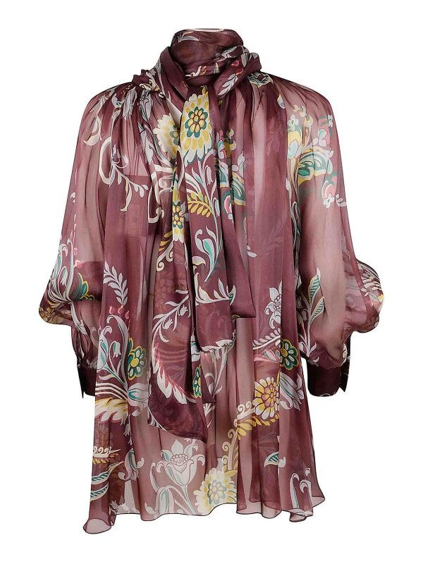 The Best Shops ETRO: Tops & Tank tops - Women`S Ruched Top With Scarf
