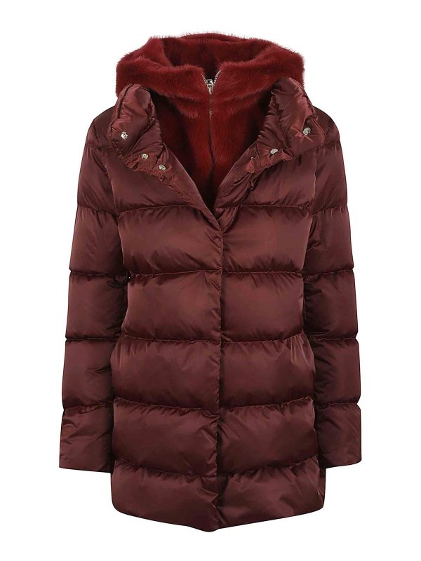 The Best Shops HERNO: Abrigos de borreguito y piel  - Abrigo De Piel - Rojo Oscuro