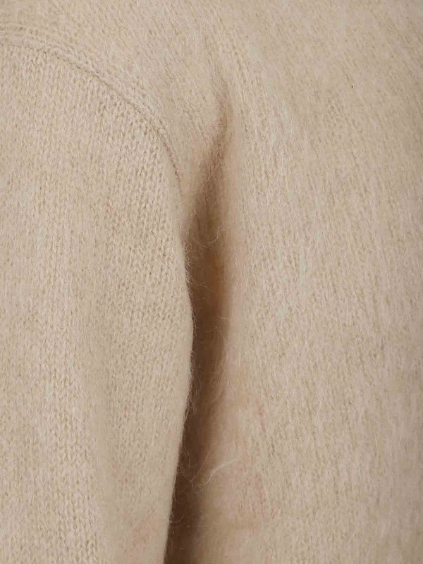 MAISON KITSUNÉ: Strickpullover mit Rundhalsausschnitt online - Rundhalspullover - Beige