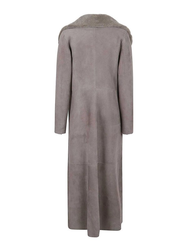 SALVATORE SANTORO: Abrigos de cuero online - Abrigo De Cuero - Marrón Topo