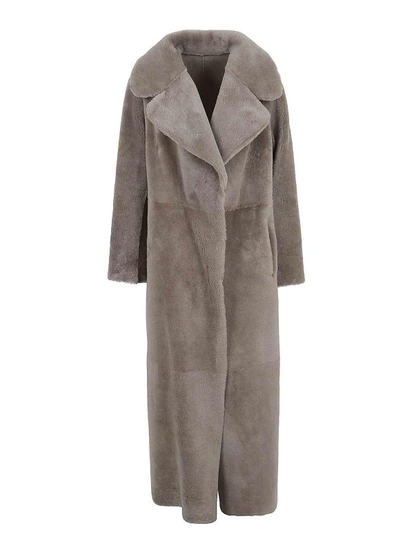 The Best Shops SALVATORE SANTORO: Abrigos de cuero - Abrigo De Cuero - Marrón Topo