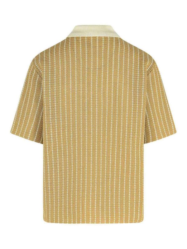 JIL SANDER: polo shirts online - Beige Cotton Knit Polo Shirt