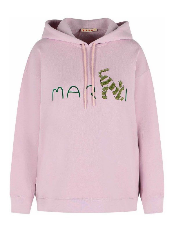 Marni: Sweatshirts & Sweaters - Pink Cotton Sweatshirt