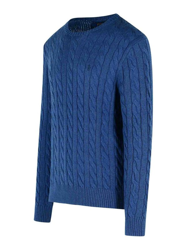 The Best Shops POLO RALPH LAUREN: Strickpullover mit Rundhalsausschnitt - Rundhalspullover - Blau