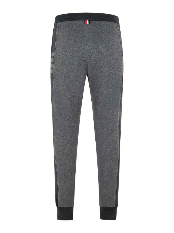 THOM BROWNE: pantaloni sport online - Pantaloni Jogger in cotone grigio