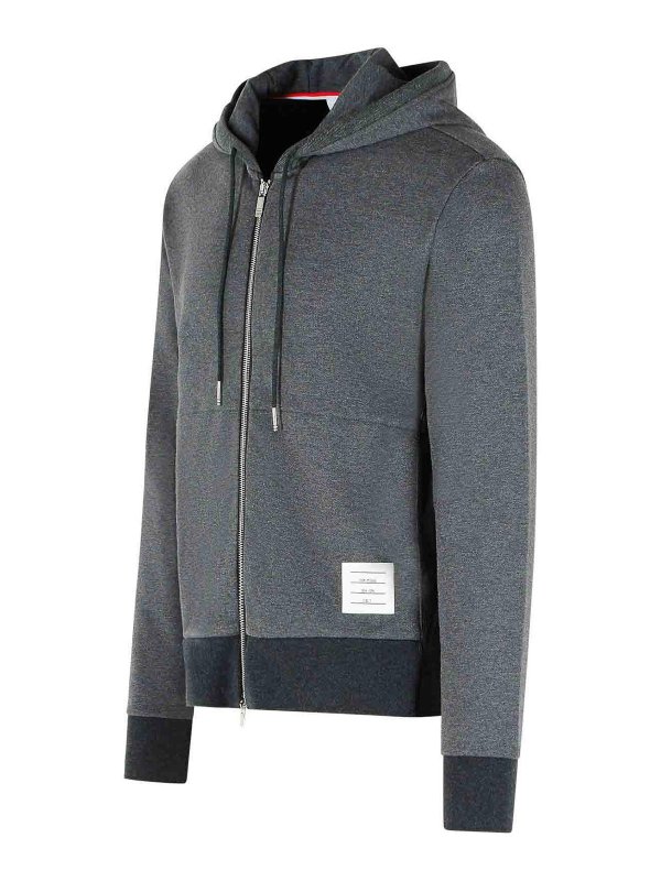 The Best Shops THOM BROWNE: Sweatshirts & Sweaters - Gray Cotton Sweatshirt