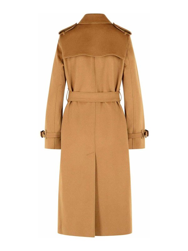 BURBERRY: trench coats online - Long  Camel Beige Cashmere Trench Coat